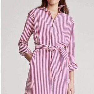 Reformation Nairobi red and White Striped shirt Dress size M